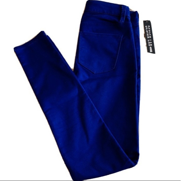NWT Design Lab Lord and Taylor Blue Skinny Jeans - Picture 2 of 4